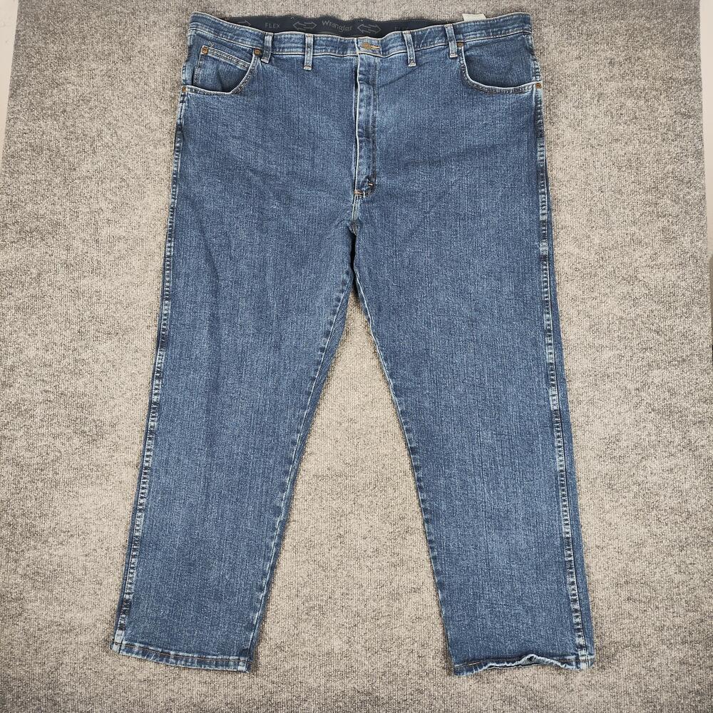 Wrangler Rugged Wear Jeans Mens 50x30 Blue Medium Wash Relaxed Straight Denim